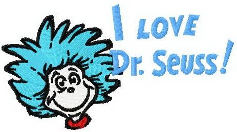 I love Dr. Seuss machine embroidery design