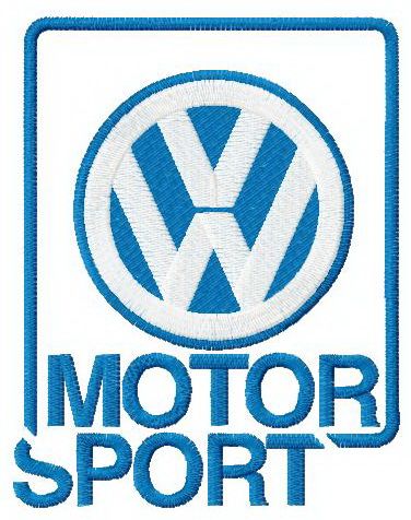 Volkswagen motor sport machine embroidery design