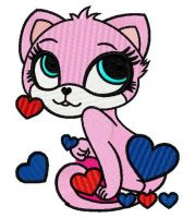 British pink cat 3 embroidery design