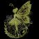 Green meadow fairy black background embroidery design