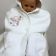 Embroidered bathrobe with dancing elephant design