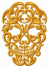 Ornate skull embroidery design
