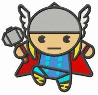 Chibi Thor embroidery design
