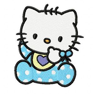 Hello Kitty Baby Bib machine embroidery design