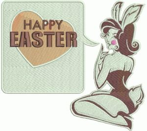 Sexy bunny girl embroidery design
