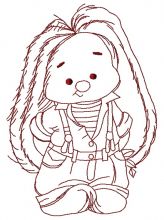 Bunny Mi the gardener 2 embroidery design