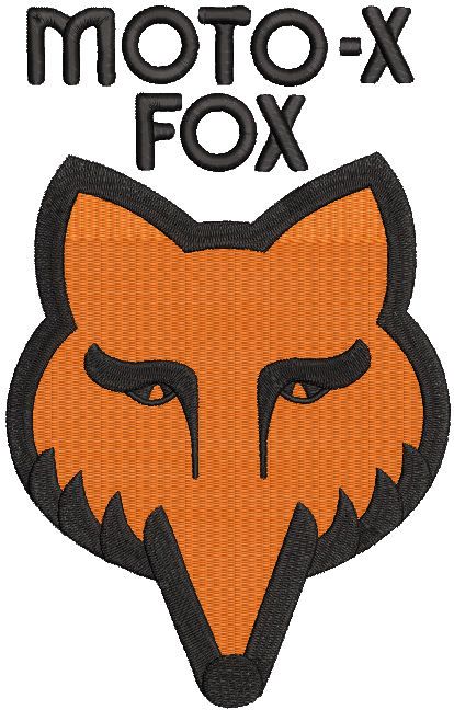 Moto-X Fox logo embroidery design