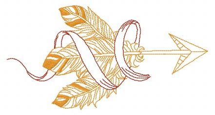 Flying arrow machine embroidery design