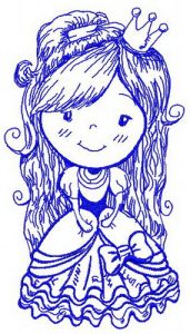 Cute princess 3 embroidery design