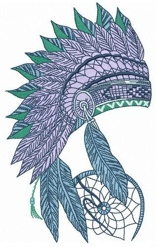 Warbonnet and dreamcatcher machine embroidery design