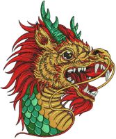 Chinese dragon embroidery design