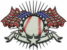 American baseball embroidery design