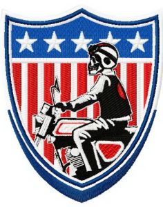 American biker badge embroidery design