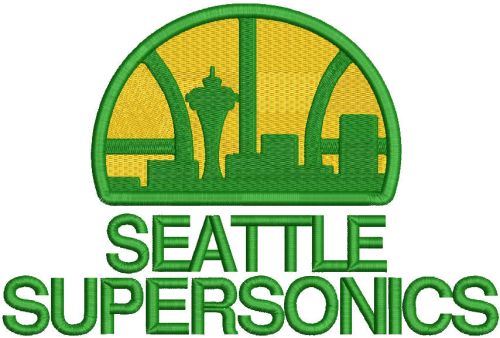 Seattle Supersonics logo embroidery design