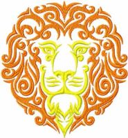 Lion tribal embroidery design