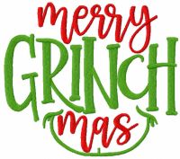 Merry Grinchmas embroidery design