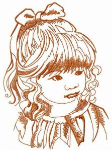Naughty girl embroidery design