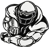 American football player embroidery design