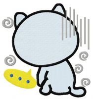 Resentful cat embroidery design