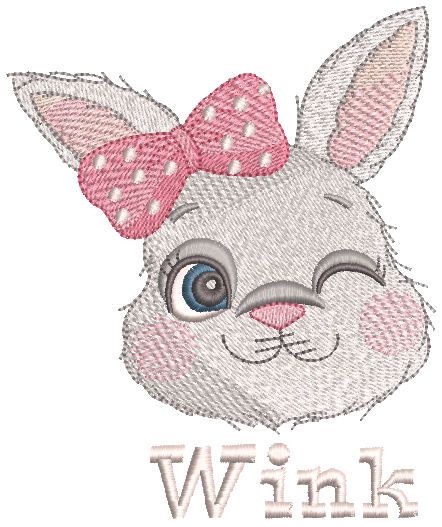 Rabbit wink free embroidery design