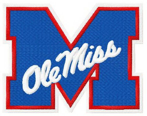 Ole Miss Rebels logo machine embroidery design