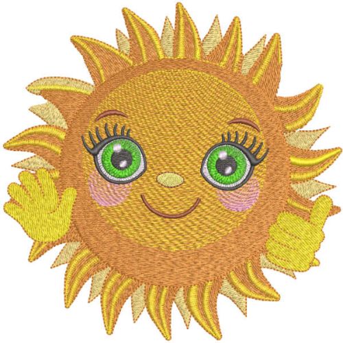Hello sun embroidery design