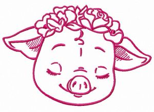 Pig's greams embroidery design