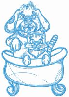 Pet shower embroidery design