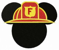 Mickey Mouse firefighter embroidery design