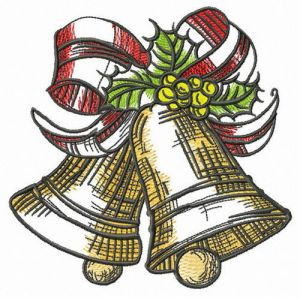 X-mas golden bells embroidery design