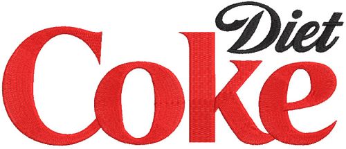 Diet Cola logo embroidery design