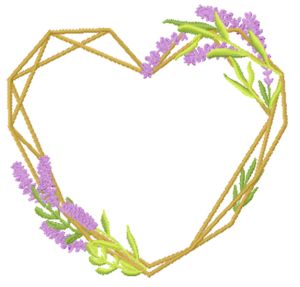 Lavender Heart embroidery design
