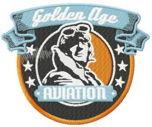Aviation golden age embroidery design