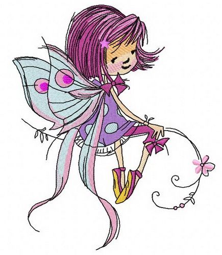 Young fairy 2 machine embroidery design