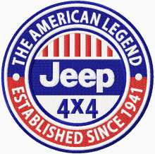 Jeep 4 x 4 logo embroidery design