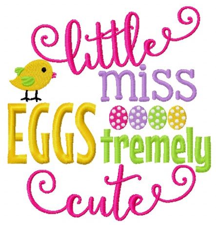 Litttle miss eggs tremely cute machine embroidery design