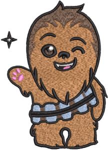 Chewbacca wink embroidery design