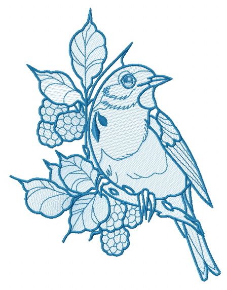 European robin 2 embroidery design