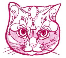 Noble cat 2 embroidery design