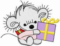 Christmas mouse 2 embroidery design