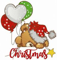 Christmas bear embroidery design