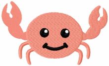 Pink crab embroidery design