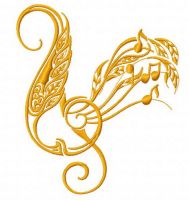 Treble clef embroidery design