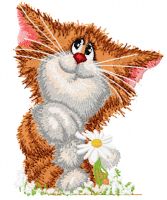 Cat wonders Love, does not love embroidery design
