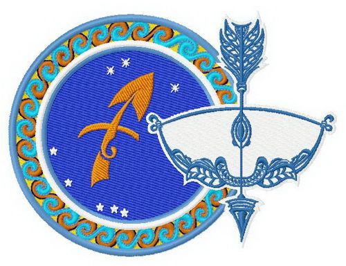 Zodiac sign Sagittarius 2 machine embroidery design
