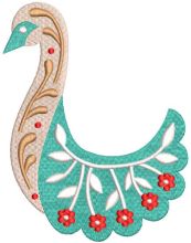 Swan ethnic decor embroidery design