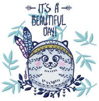 Indian cat 2 embroidery design