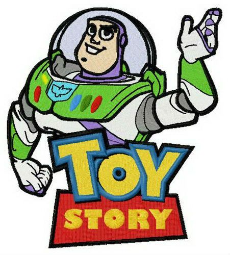 Buzz Toy Story waving hand machine embroidery design