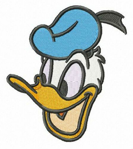 Happy Donald Duck machine embroidery design 
