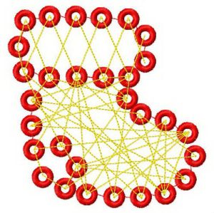 Christmas sock embroidery design